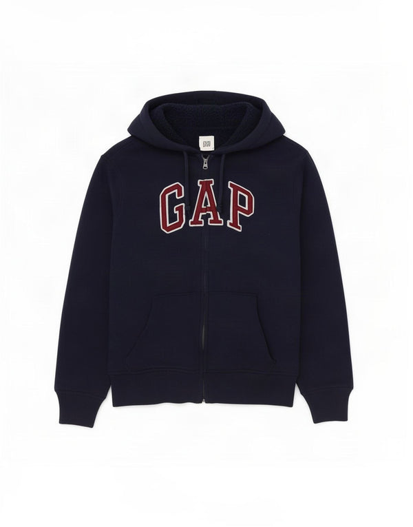 Gap Mens Graphic Zip Hoodie Sweater XS Navy Blue Cotton