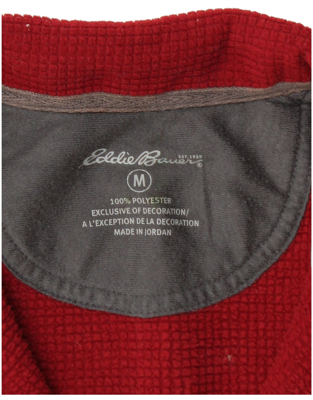EDDIE BAUER Mens Zip Neck Sweatshirt Jumper Medium Red Polyester