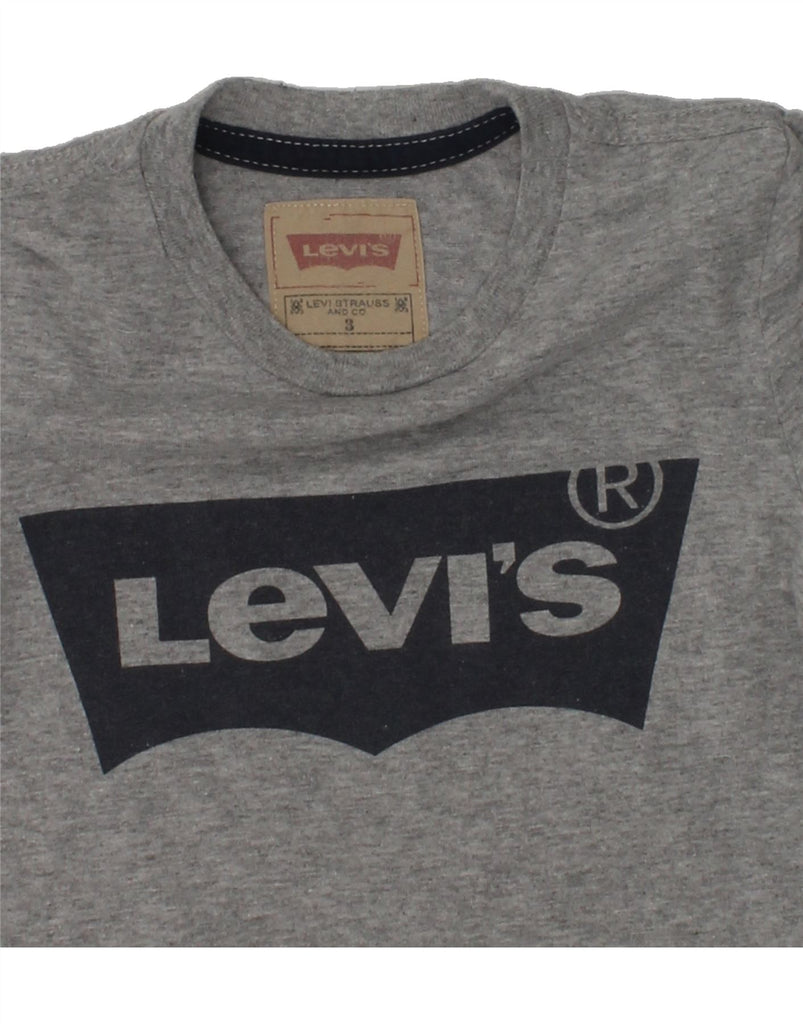 LEVI'S Boys Graphic Top Long Sleeve 2-3 Years Grey Polyester | Vintage Levi's | Thrift | Second-Hand Levi's | Used Clothing | Messina Hembry 