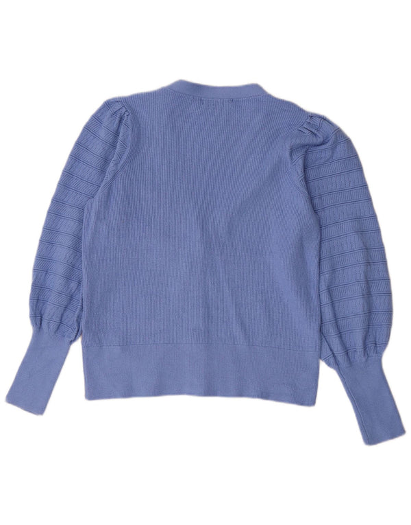 Marks & Spencer Womens Cardigan Sweater UK 12 Medium Blue Viscose