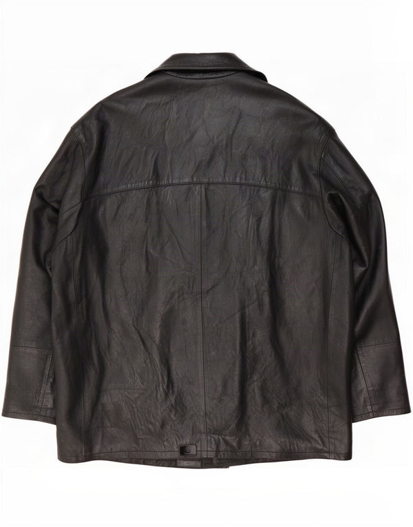 Vintage Mens Leather Jacket IT 56 3XL Black