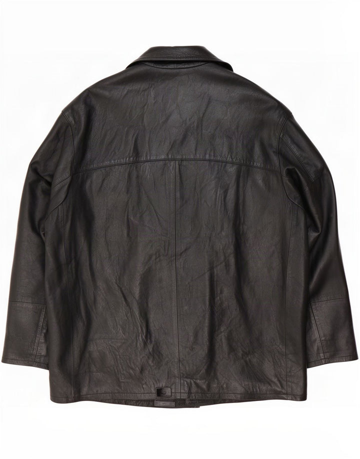 Vintage Mens Leather Jacket IT 56 3XL Black