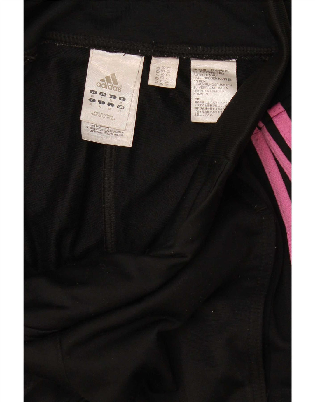 Adidas Womens Tracksuit Trousers UK 10 Small Black Polyester