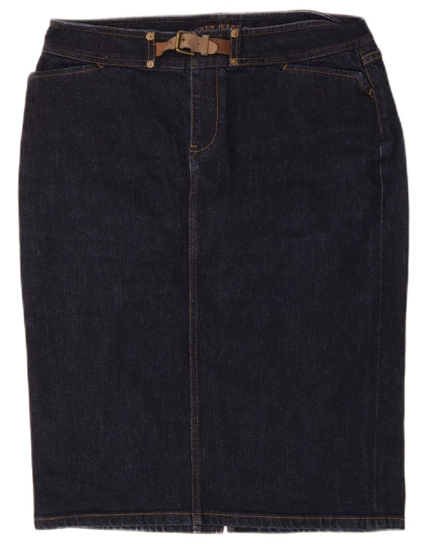 Ralph Lauren Womens Denim Pencil Skirt US 6 Medium W32 Navy Blue Cotton