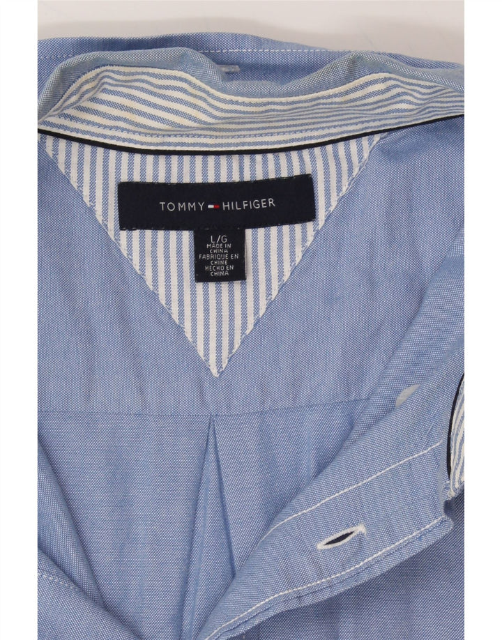 TOMMY HILFIGER Mens Shirt Large Blue Cotton Vintage Tommy Hilfiger and Second-Hand Tommy Hilfiger from Messina Hembry 