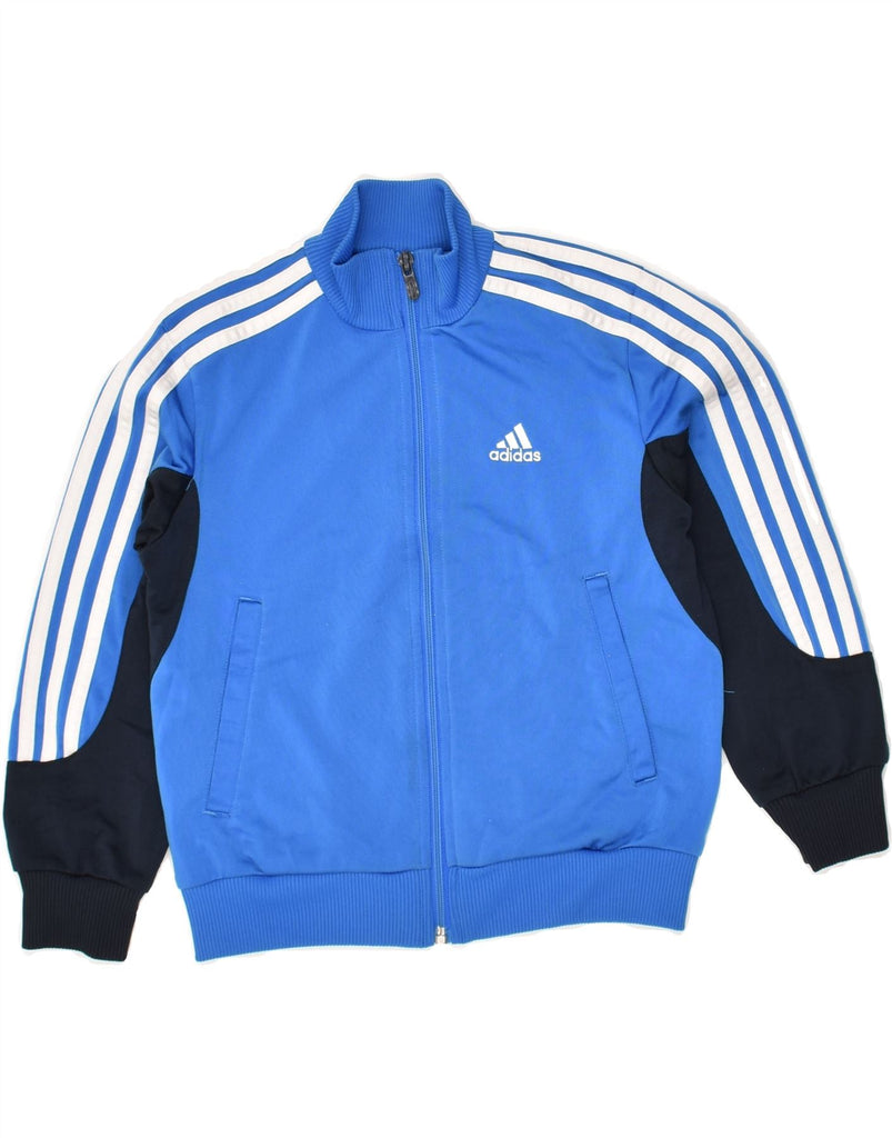 ADIDAS Boys Tracksuit Top Jacket 5-6 Years Blue Colourblock Polyester | Vintage Adidas | Thrift | Second-Hand Adidas | Used Clothing | Messina Hembry 