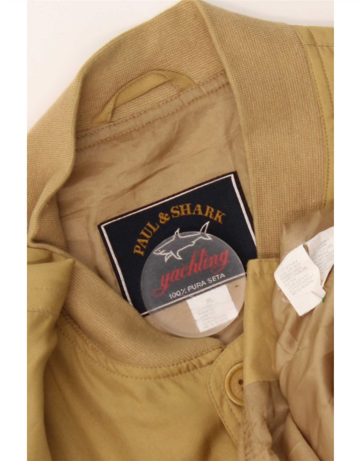Paul & Shark Mens Bomber Jacket UK 42 XL Yellow Silk