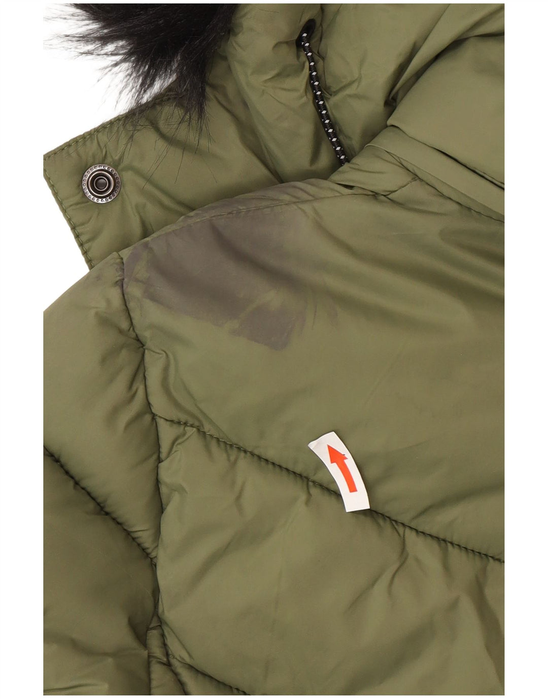 Superdry Womens Hooded Padded Jacket UK 8 Small Green Nylon