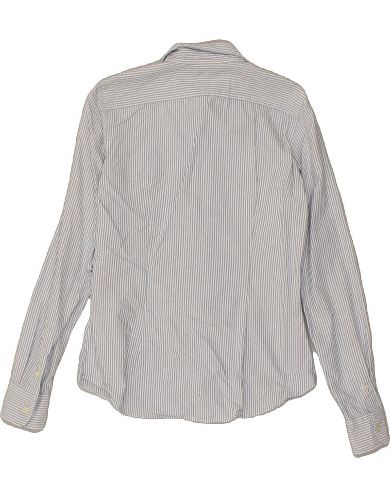 RALPH LAUREN Womens Skinny Fit Shirt US 6 Small Blue Striped Cotton | Vintage Ralph Lauren | Thrift | Second-Hand Ralph Lauren | Used Clothing | Messina Hembry 