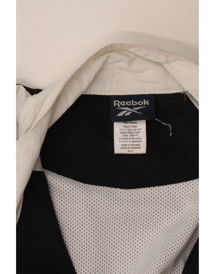 REEBOK Mens Tracksuit Top Jacket Small Black Colourblock Polyester