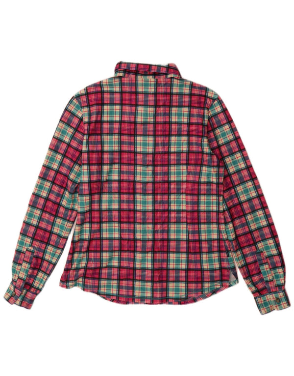 BRUGI Womens Flannel Shirt UK 14 Large Pink Check