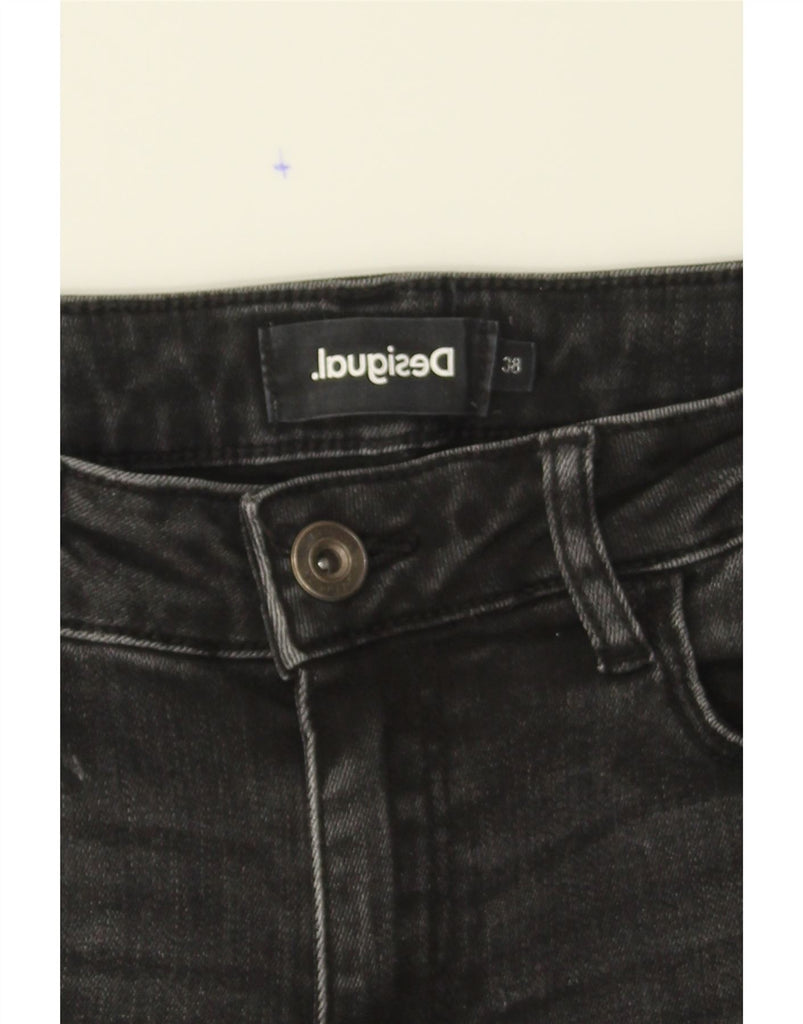 DESIGUAL Womens High Rise Skinny Jeans EU 38 Medium W26 L26 Black Cotton Vintage Desigual and Second-Hand Desigual from Messina Hembry 
