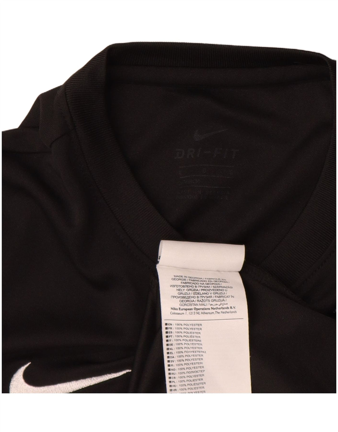 Nike Boys Dri Fit Graphic T-Shirt Top 12-13 Years Large Black Polyester