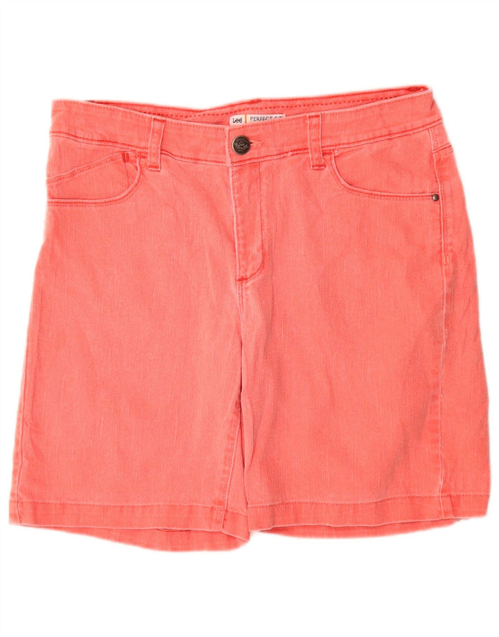 Lee Womens Perfect Fit Denim Shorts US 12 Large W30 Pink Cotton