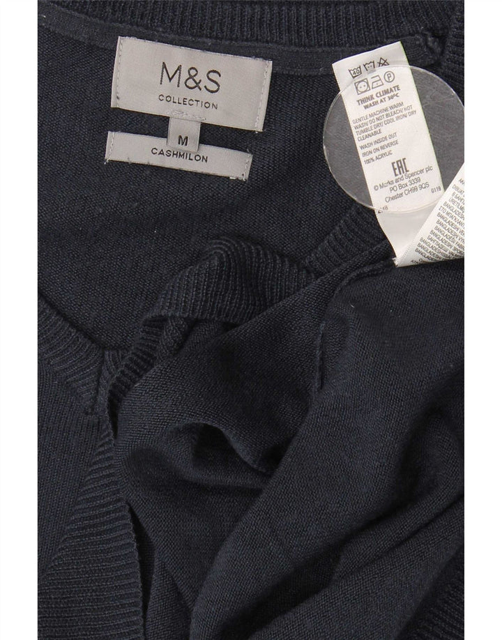 Marks & Spencer Mens V-Neck Jumper Sweater Medium Navy Blue Acrylic
