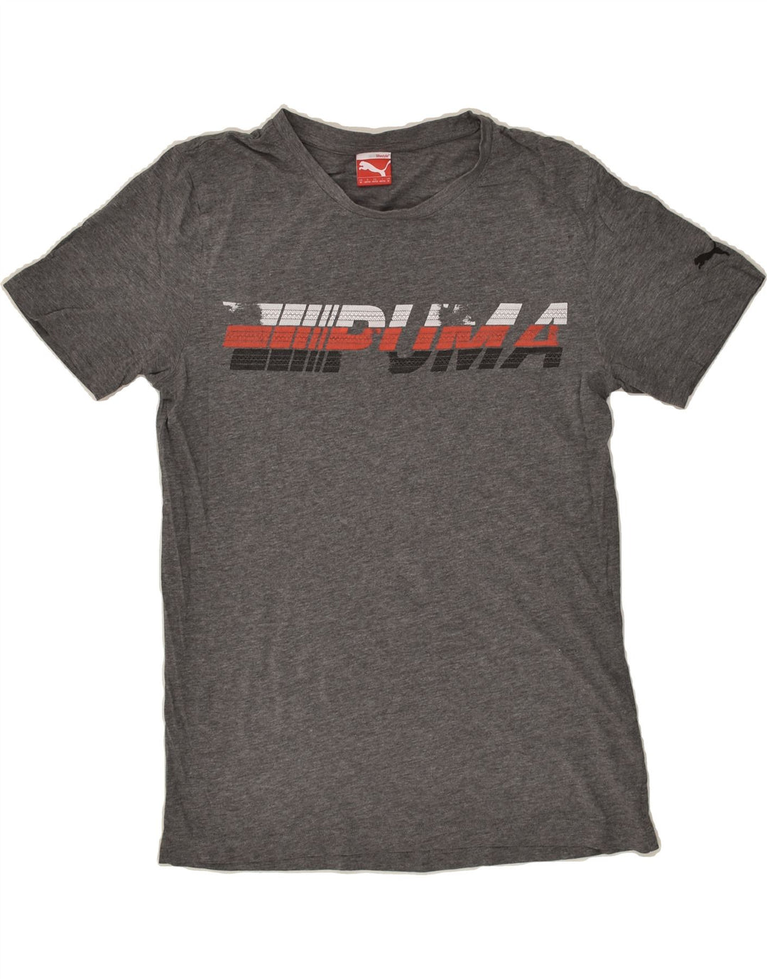 PUMA Mens Graphic T-Shirt Top Medium Grey Cotton | Vintage Puma | Thrift | Second-Hand Puma | Used Clothing | Messina Hembry 