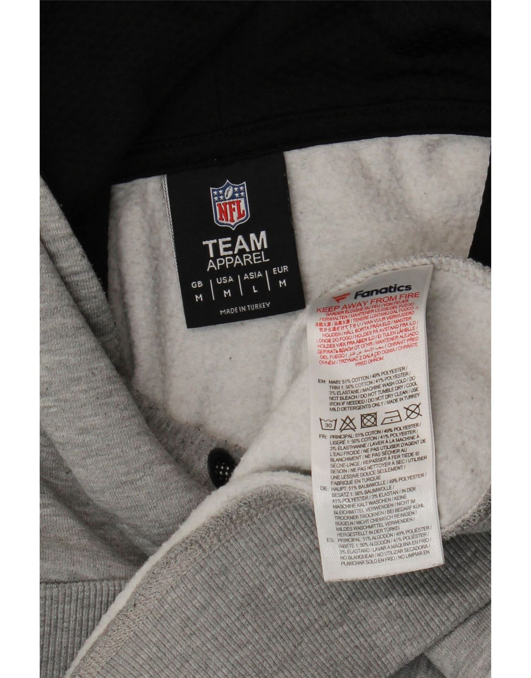 NFL Mens Raiders Graphic Hoodie Jumper Medium Grey Flecked Cotton