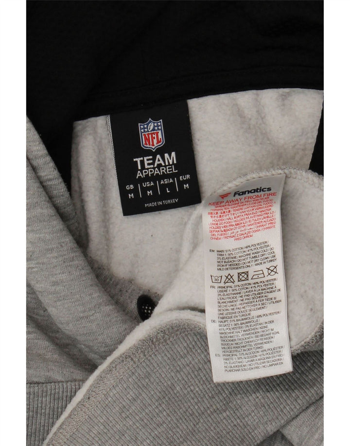 NFL Mens Raiders Graphic Hoodie Jumper Medium Grey Flecked Cotton