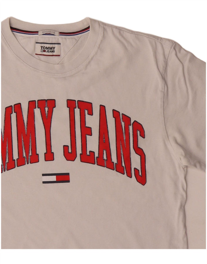 Tommy Hilfiger Mens Regular Fit Graphic T-Shirt Top Medium White Cotton