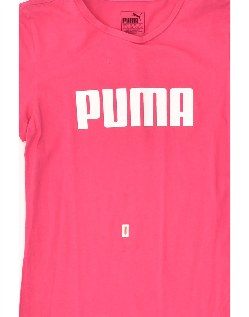 PUMA Girls Graphic T-Shirt Top 13-14 Years Pink Cotton | Vintage Puma | Thrift | Second-Hand Puma | Used Clothing | Messina Hembry 