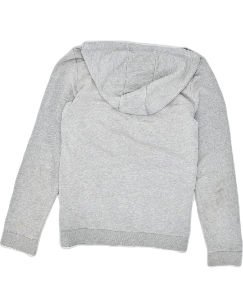 ADIDAS Womens Graphic Zip Hoodie Sweater UK 12/14 Medium Grey Cotton | Vintage | Thrift | Second-Hand | Used Clothing | Messina Hembry 
