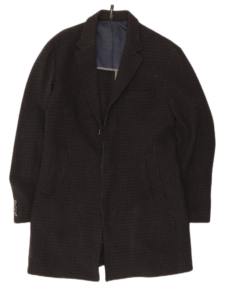 Liu Jo Mens Overcoat IT 50 Large Black Houndstooth Wool