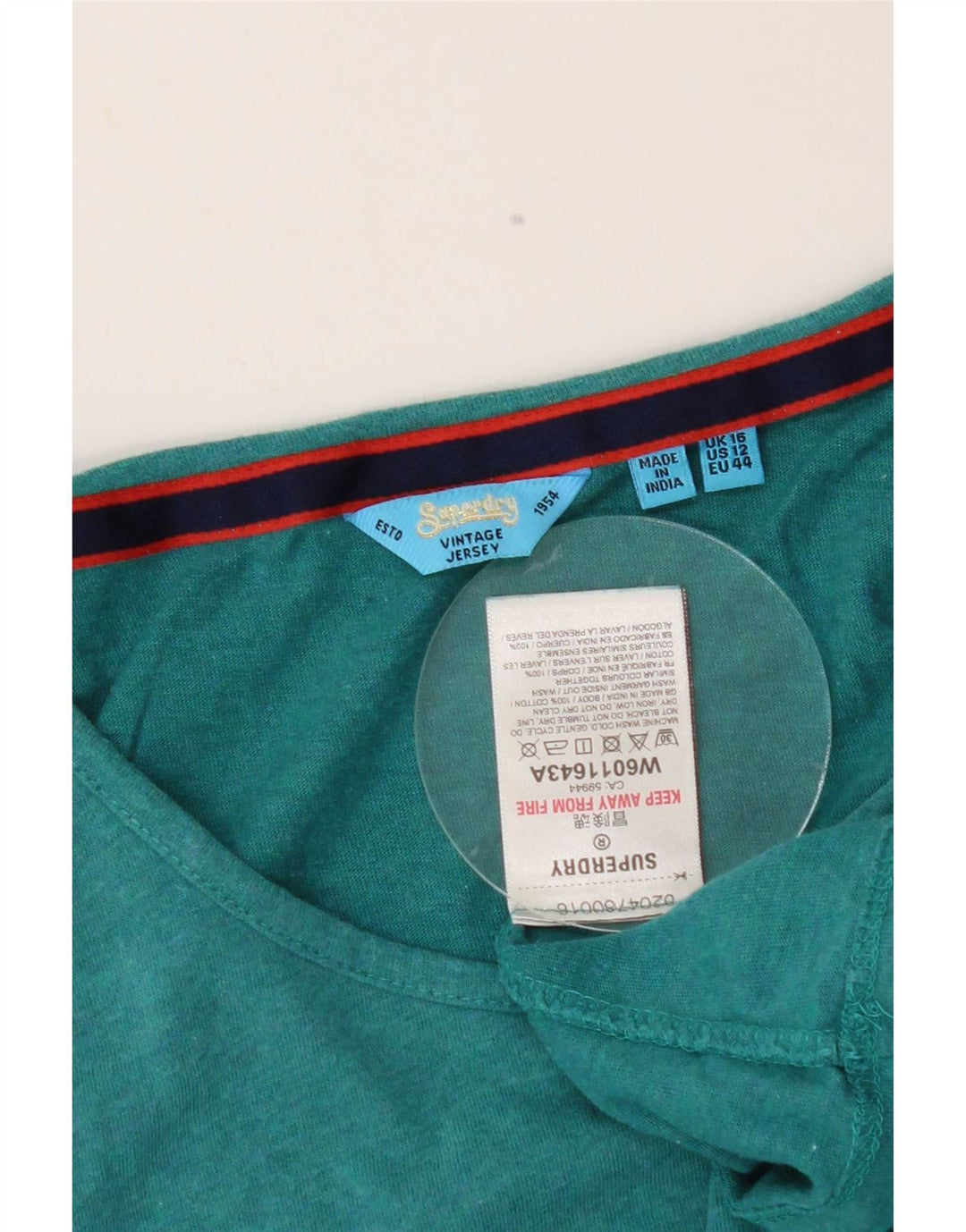 Superdry Womens Vest Top UK 16 Large Green Cotton