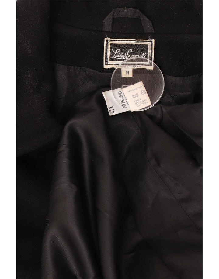 Luisa Spagnoli Womens Overcoat UK 14 Medium Black Virgin Wool