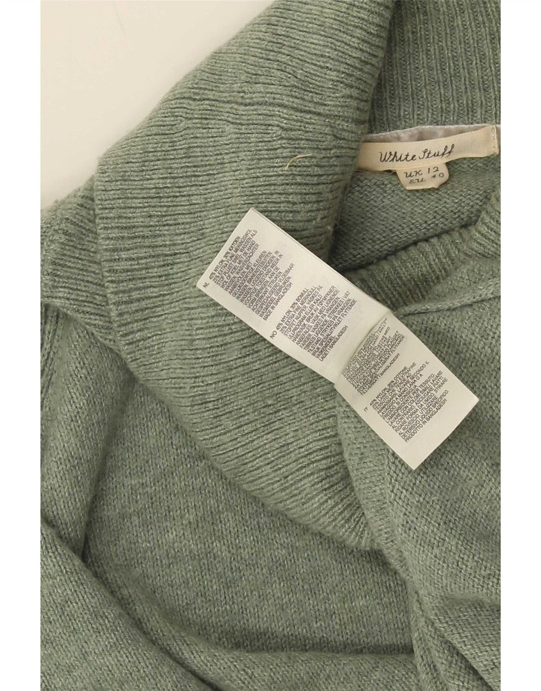 White Stuff Womens Oversized Roll Neck Jumper Sweater UK 12 Medium Green