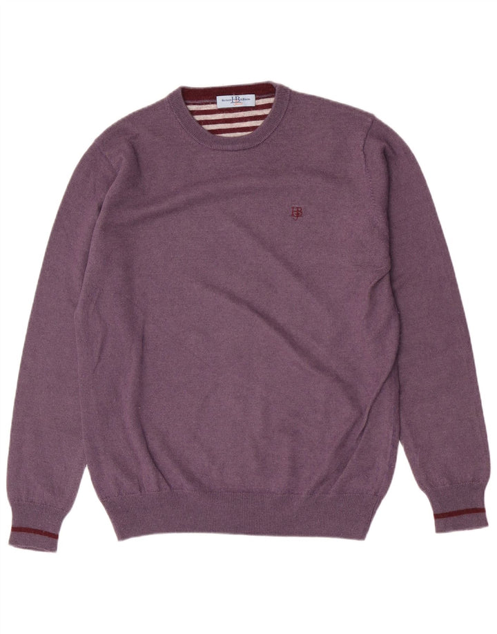 Harmont & Blaine Mens Crew Neck Jumper Sweater Medium Purple Wool
