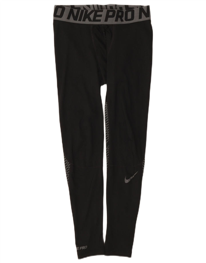 Nike Mens Graphic Leggings Medium Black Colourblock Polyester