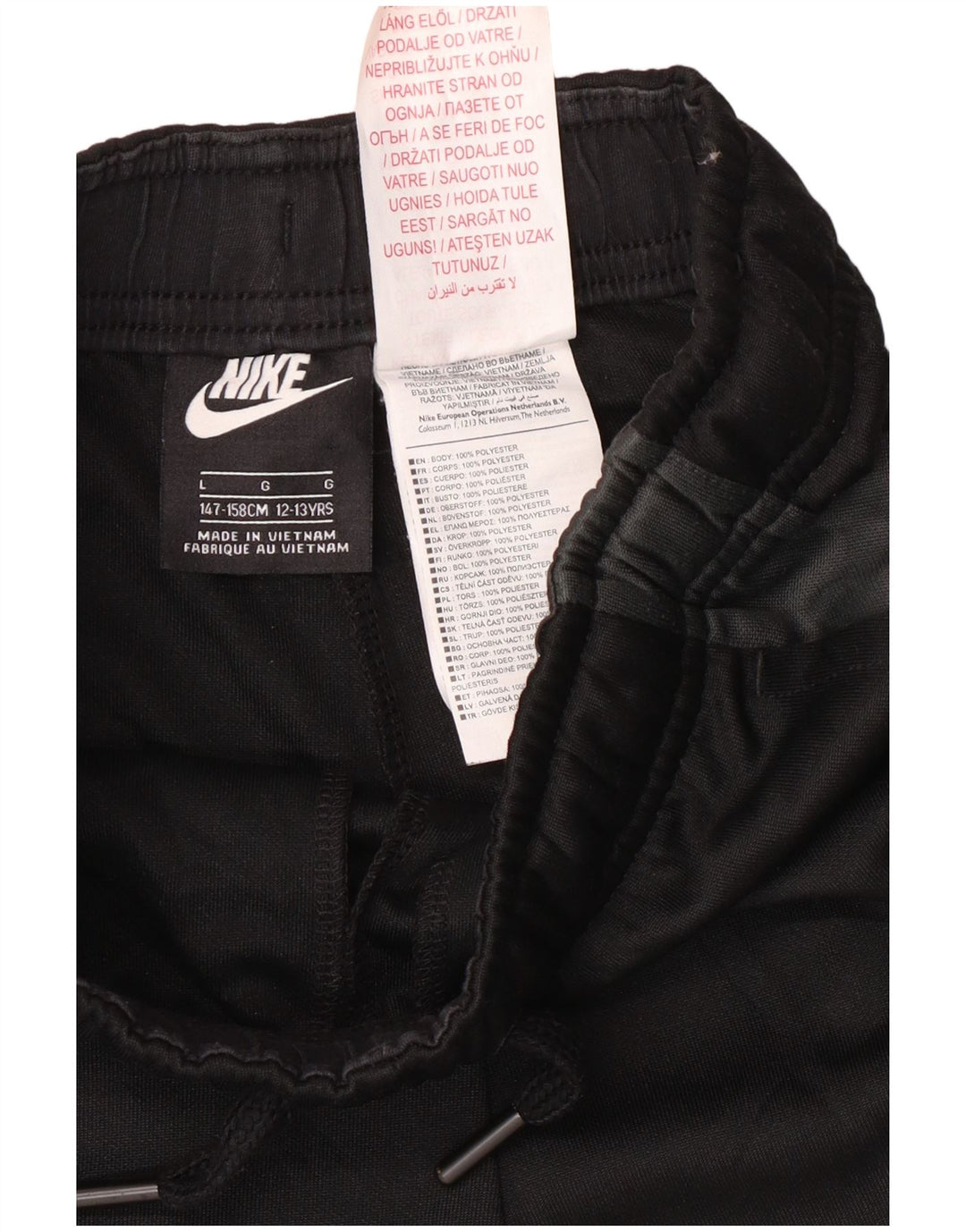 Nike Boys Tracksuit Trousers Joggers 12-13 Years Large Black Colourblock