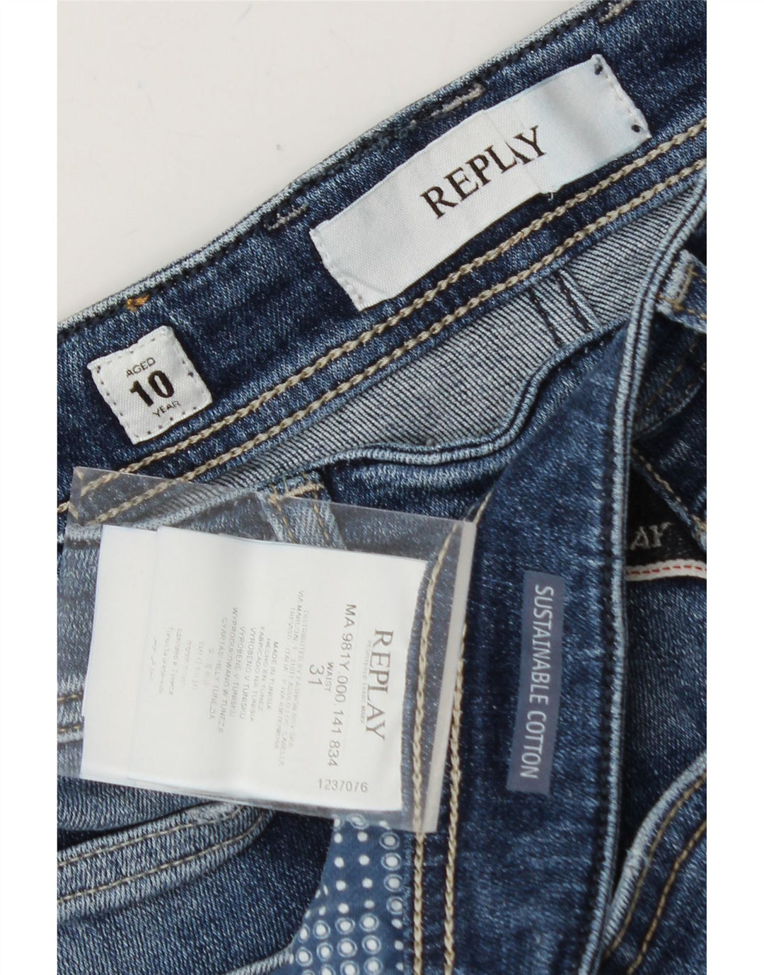 REPLAY Boys Distressed Denim Shorts 9-10 Years W31  Blue Cotton Vintage Replay and Second-Hand Replay from Messina Hembry 