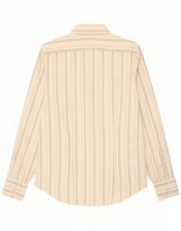 Benetton Mens Shirt Medium White Pinstripe Cotton