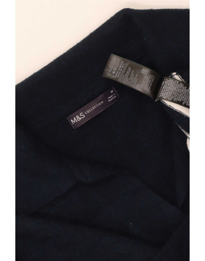 Marks & Spencer Womens Polo Neck Jumper Sweater UK 14 Medium Navy Blue
