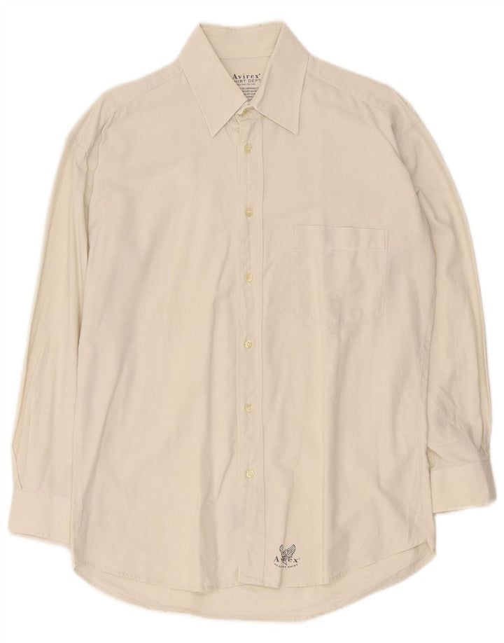 Avirex Mens Shirt Large Off White Cotton