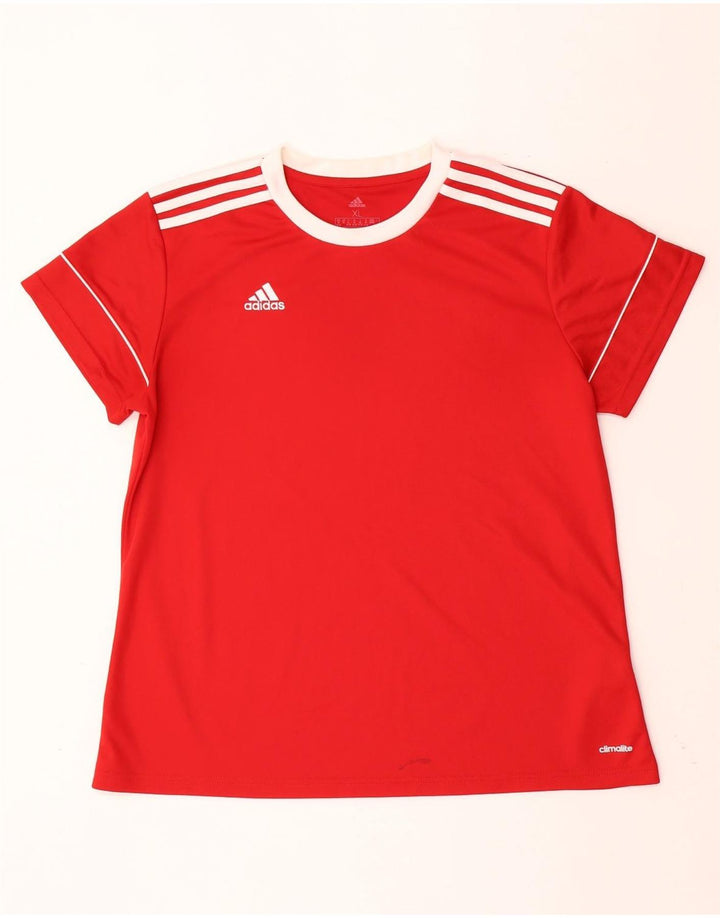 ADIDAS Womens Climalite T-Shirt Top UK 20/22 XL Red Polyester