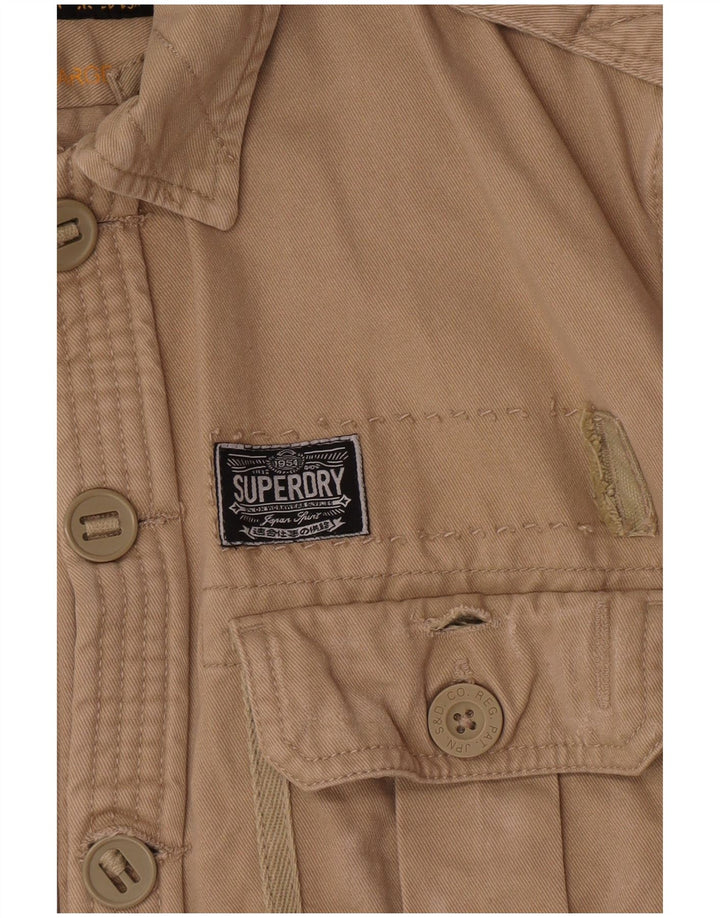 Superdry Mens Military Shirt Large Beige Cotton