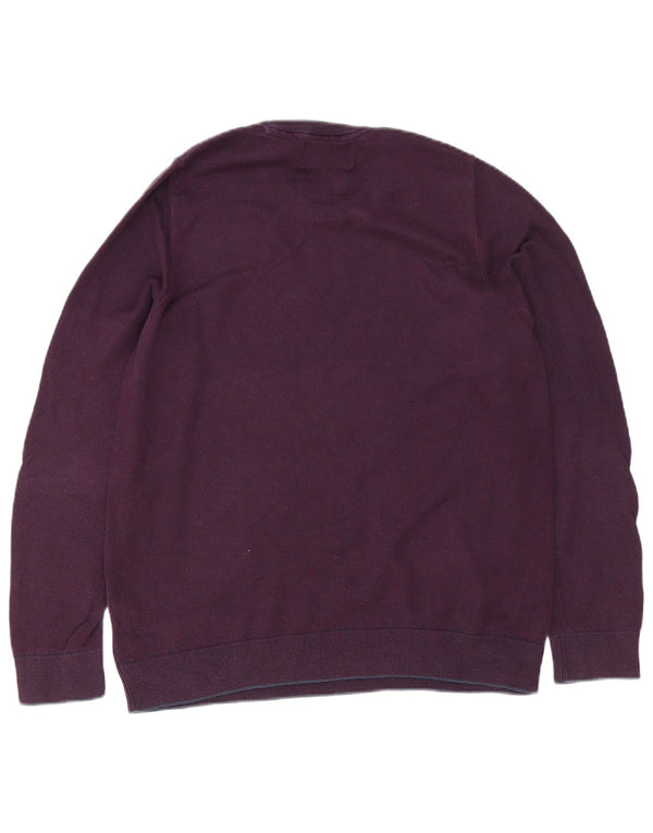 Marks & Spencer Mens Tailored Fit Crew Neck Jumper Sweater Medium Burgundy