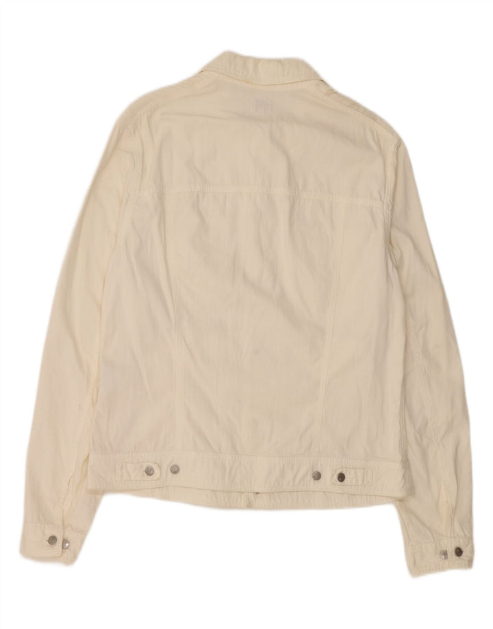 CALVIN KLEIN Mens Denim Jacket UK 38 Medium White Cotton