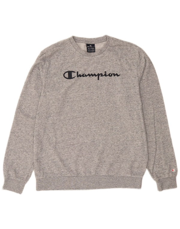 Champion Boys Graphic Sweatshirt Jumper 15-16 Years 2XL Grey Flecked Cotton