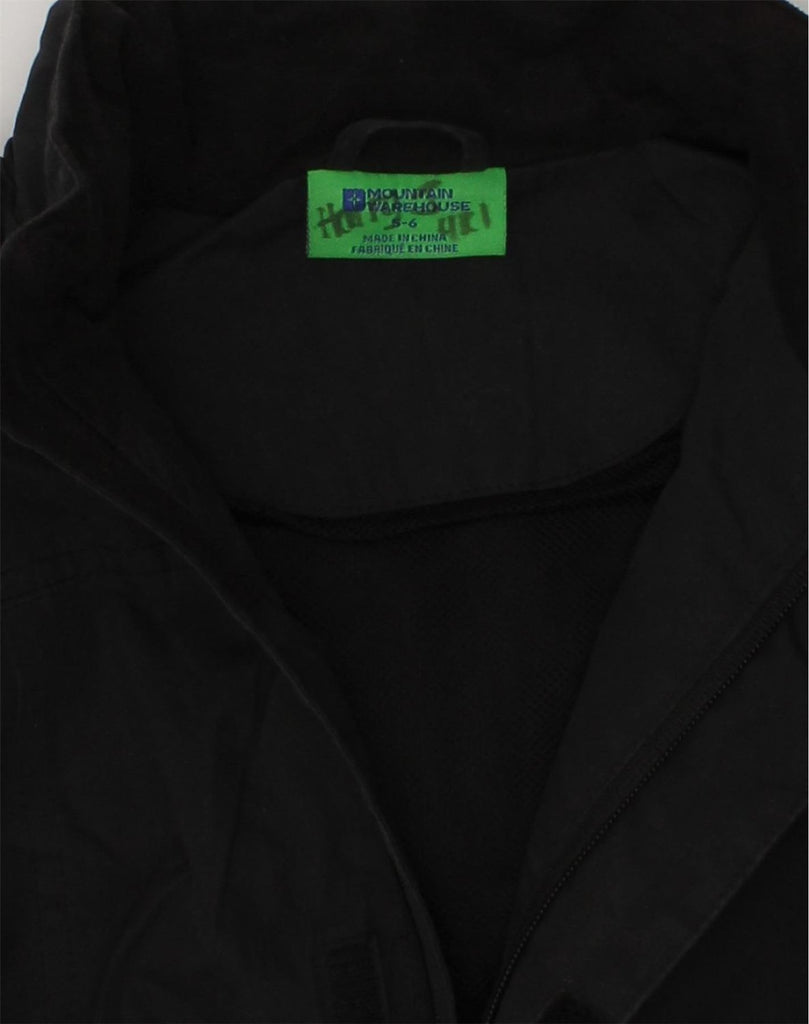 MOUNTAIN WAREHOUSE Boys Hooded Rain Jacket 5-6 Years Black Polyester | Vintage Mountain Warehouse | Thrift | Second-Hand Mountain Warehouse | Used Clothing | Messina Hembry 