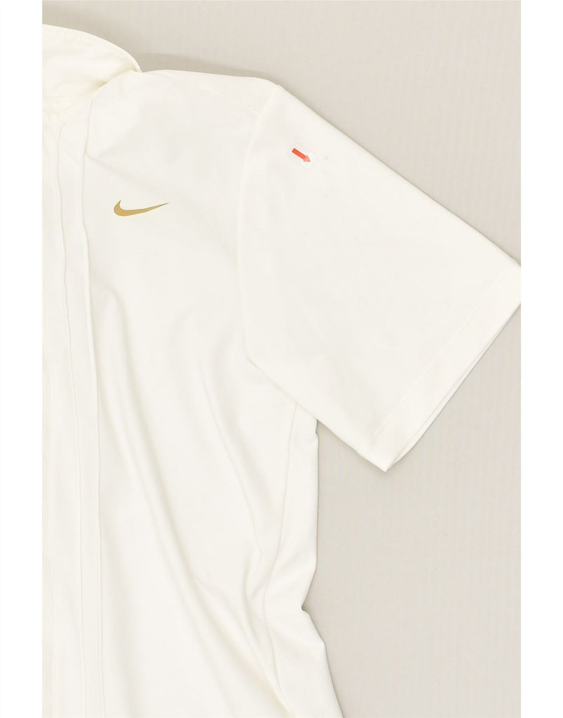 NIKE Boys Dri Fit Polo Shirt 10-11 Years Medium  White Polyester | Vintage Nike | Thrift | Second-Hand Nike | Used Clothing | Messina Hembry 