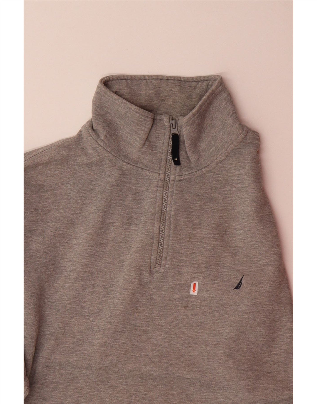 NAUTICA Mens Zip Neck Sweatshirt Jumper XL Grey Cotton Vintage Nautica and Second-Hand Nautica from Messina Hembry 