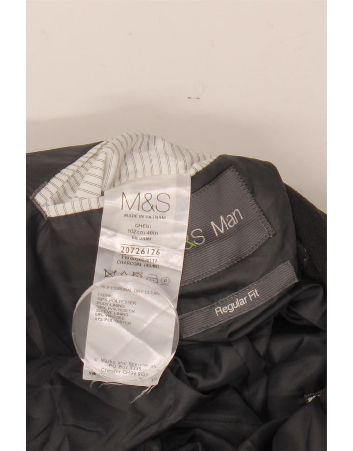 Marks & Spencer Mens 2 Button Regular Fit Blazer Jacket UK 40 Large Grey