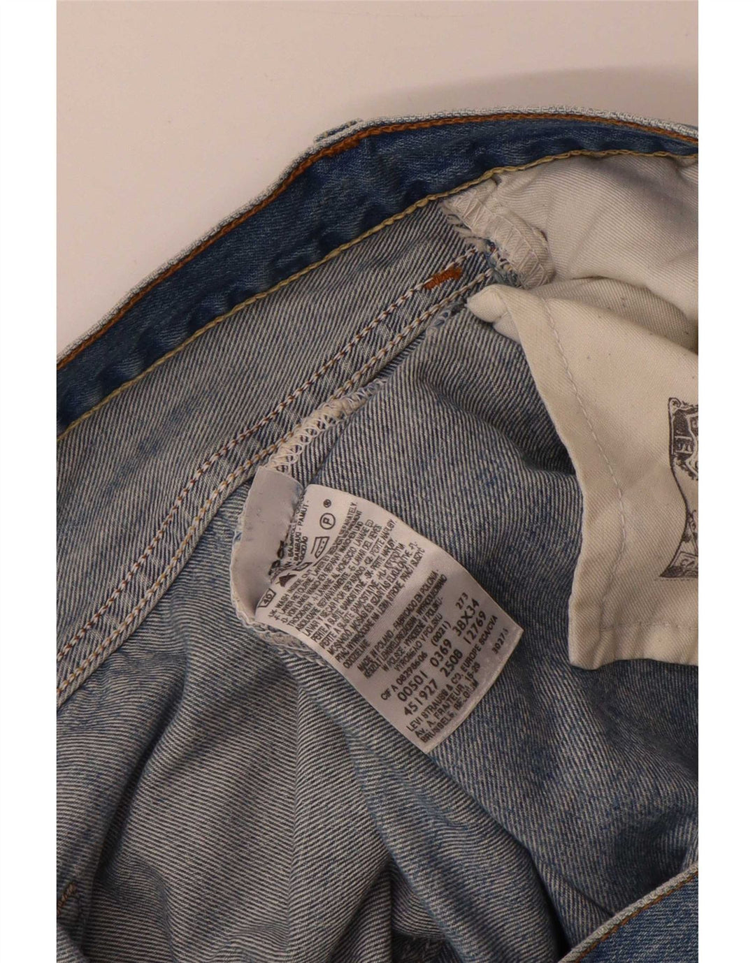Levi's Mens 501 Straight Jeans W38 L28 Blue Cotton