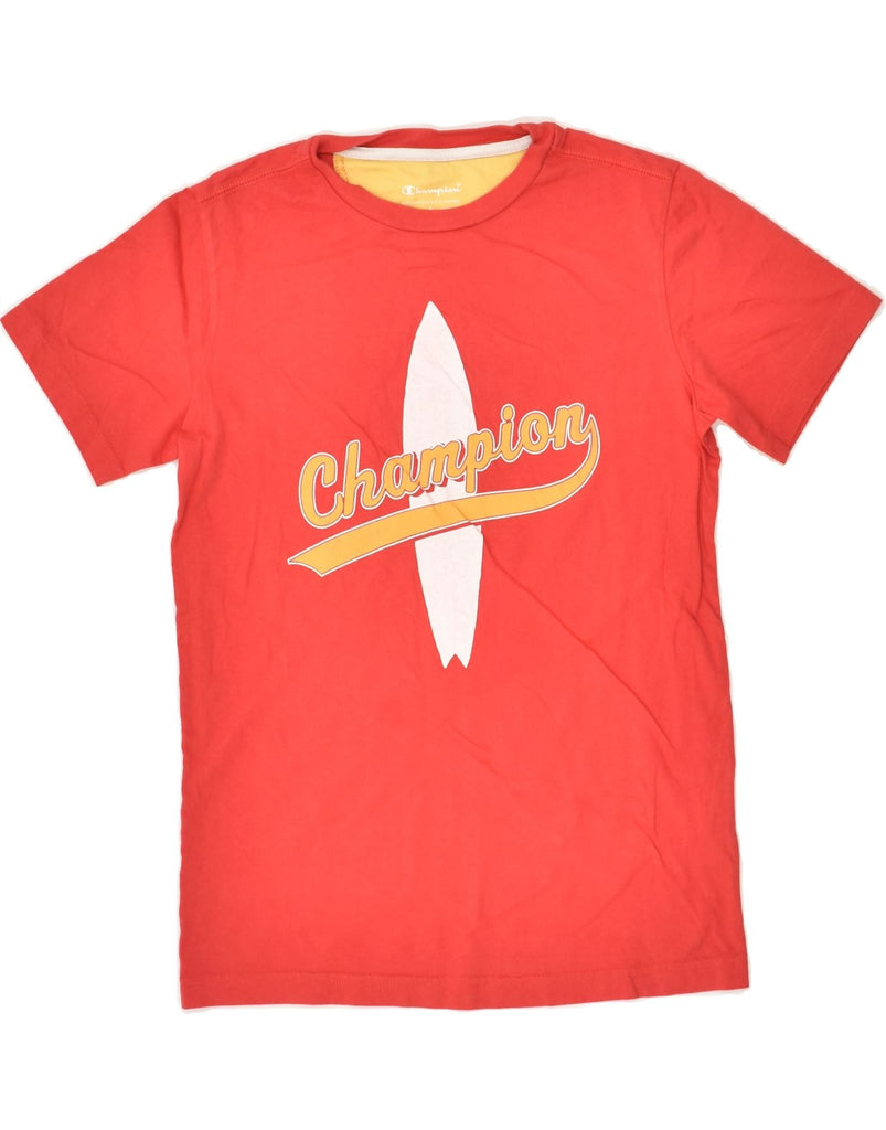 CHAMPION Boys Graphic T-Shirt Top 11-12 Years Large  Red Cotton | Vintage Champion | Thrift | Second-Hand Champion | Used Clothing | Messina Hembry 