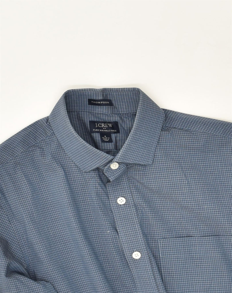 J. CREW Mens Thompson Shirt Size 14 14 1/2 Small Blue Check Cotton | Vintage J. Crew | Thrift | Second-Hand J. Crew | Used Clothing | Messina Hembry 