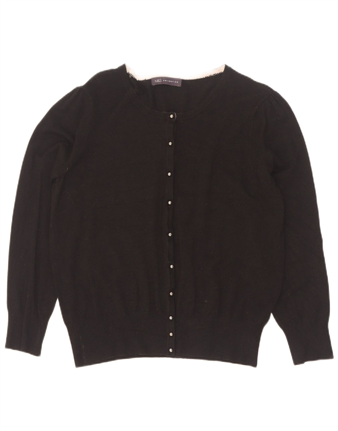 Marks & Spencer Womens Cardigan Sweater UK 16 Large Black Viscose