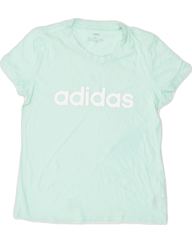 ADIDAS Womens Graphic T-Shirt Top UK 16 Large Green Cotton | Vintage Adidas | Thrift | Second-Hand Adidas | Used Clothing | Messina Hembry 